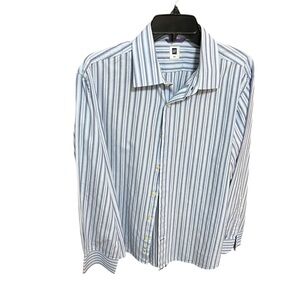 Gap Men’s Premium Long Sleeves Striped Dress Shirt. Large 100% Cotton Top